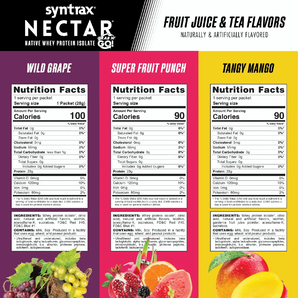Nutrition Facts Nectar GNG Fruit Juice & Tea Flavors3.webp