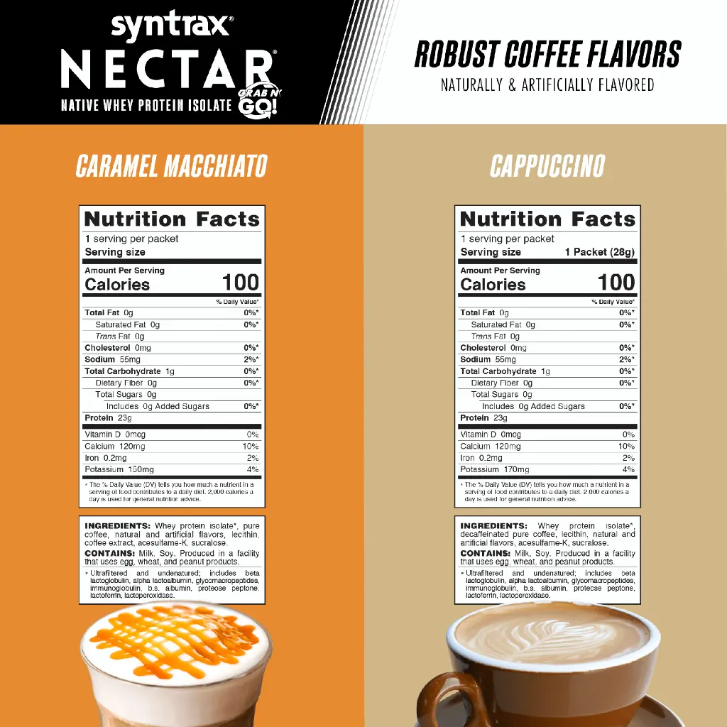 Nutrition Facts Nectar GNG Robust Coffee Flavors.webp